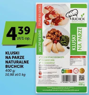 Kluski na parze naturalne Buchcik promocja w Groszek