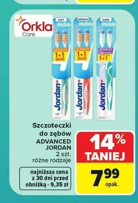Szczoteczki do zębów Jordan Advanced Soft promocja w Carrefour Market