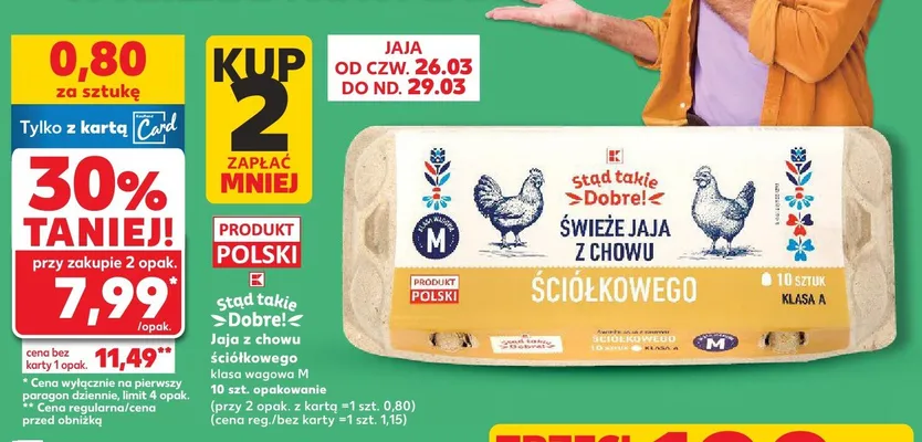 Jaja świeże z chowu ściółkowego klasa wagowa M promocja w Kaufland