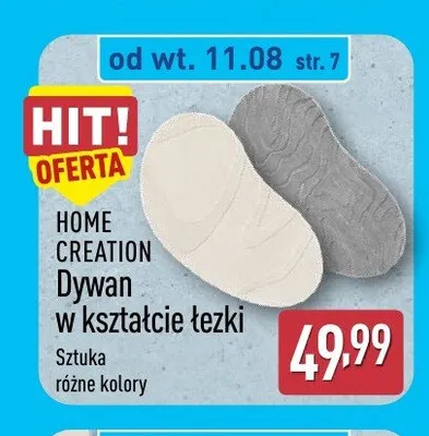 Dywan w kształcie łezki Home Creation promocja w Aldi