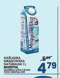Maślanka Mrągowska naturalna Mlekpol promocja w Wafelek