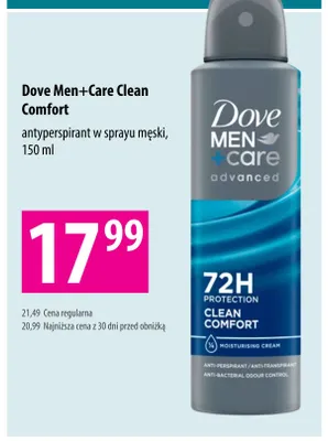 Antyperspirant w sprayu męski Dove Men+Care Clean Comfort promocja w Hebe