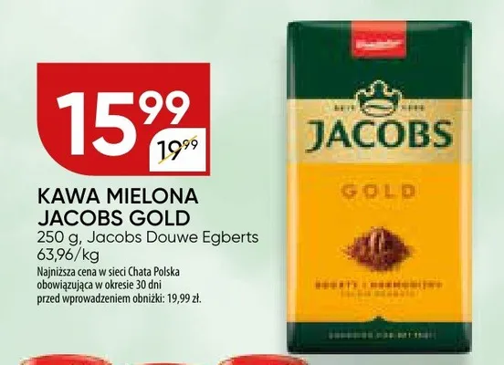Kawa mielona Jacobs Gold promocja w Chata Polska