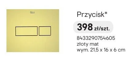 Przycisk spłukujący Roca złoty mat promocja w Castorama