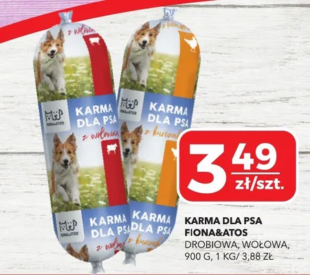 Karma dla psa Fiona&Atos drobiowa, wołowa promocja w Top Market