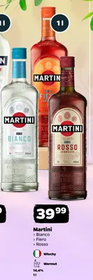 Wermut Martini Bianco 14,4% włoski promocja w Netto
