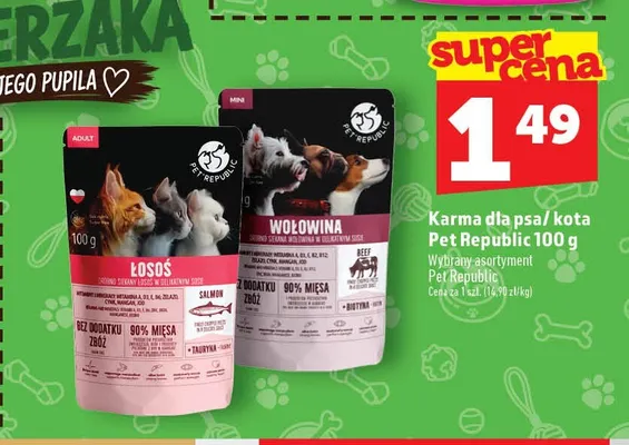 Karma dla kota Pet Republic drobno siekany łosoś w delikatnym sosie promocja w TOPAZ