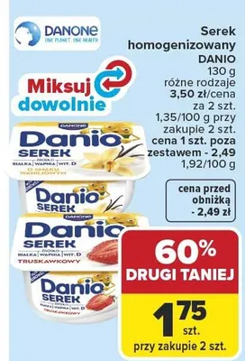 Serek homogenizowany Danio Danone promocja w Carrefour Market