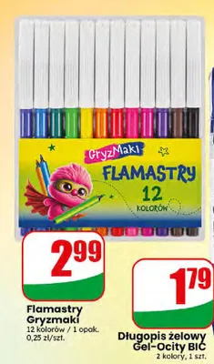 Flamastry Gryzmaki 12 kolorów promocja w Dino