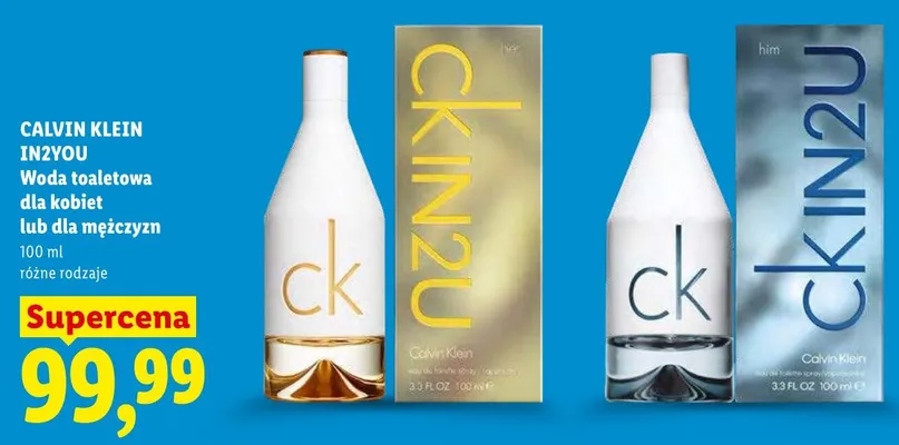 Woda toaletowa dla kobiet Calvin Klein IN2YOU promocja w Lidl