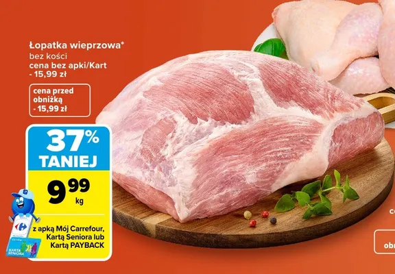 Łopatka wieprzowa bez kości promocja w Carrefour
