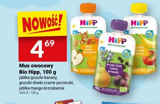 Mus owocowy jabłka-gruszki-banany HiPP promocja w Twój Market