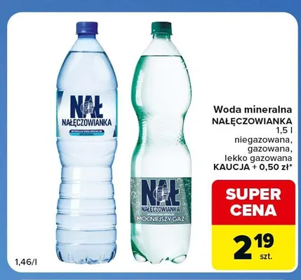 Woda mineralna gazowana Nałęczowianka promocja w Carrefour Market