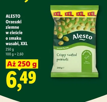 Orzeszki ziemne w cieście o smaku wasabi XXL Alesto promocja w Lidl