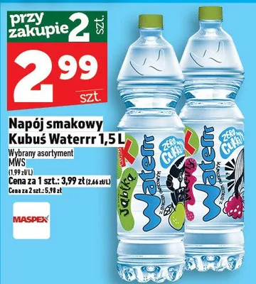 Woda smakowa Kubuś Waterrr promocja w TOPAZ