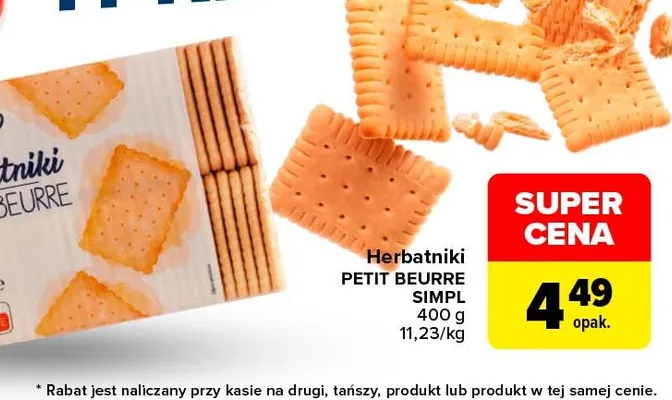 Herbatniki Petit Beurre Simply promocja w Carrefour Market