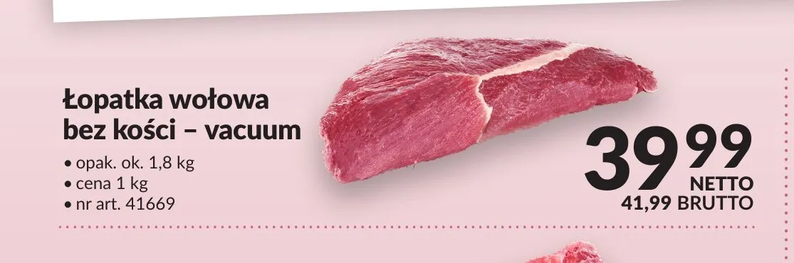 Łopatka wołowa bez kości vacuum promocja w Makro