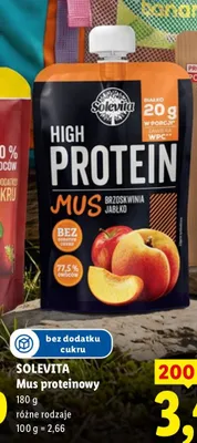 Mus proteinowy brzoskwinia jabłko Solevita promocja w Lidl