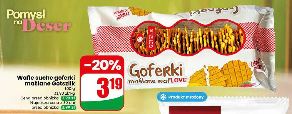 Wafle suche goferki maślane Gotszlik promocja w Dino