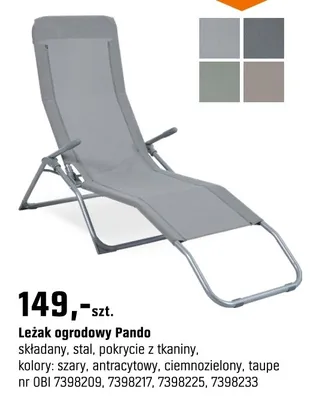 Leżak ogrodowy Pando promocja w OBI