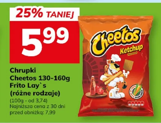 Chrupki Cheetos Frito Lay's (różne rodzaje) promocja w Hitpol