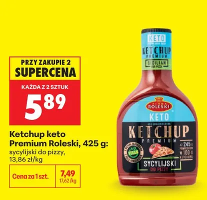 Ketchup keto Premium Roleski sycylijski do pizzy promocja w Biedronka