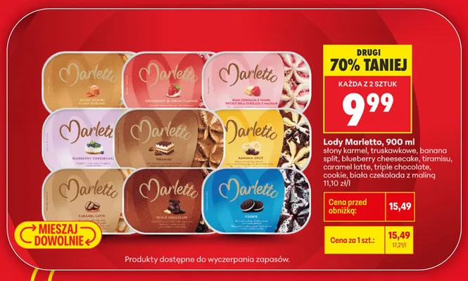 Lody słony karmel Marletto promocja w Biedronka