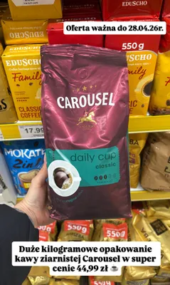 Kawa ziarnista Carousel daily cup classic promocja w Dino