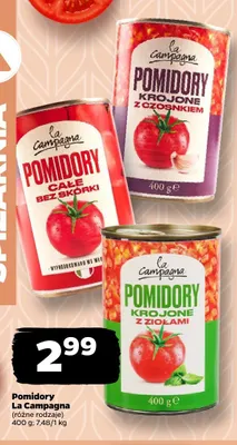 Pomidory całe bez skórki La Campagna promocja w Netto