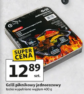 Grill piknikowy jednorazowy tacka wypełniona węglem promocja w Auchan