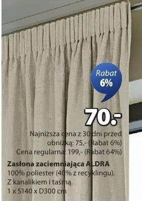 Zasłona zaciemniająca ALORA promocja w Jysk