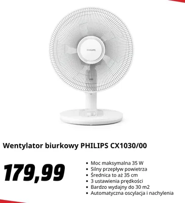 Wentylator biurkowy Philips CX1030/00 promocja w Media Markt