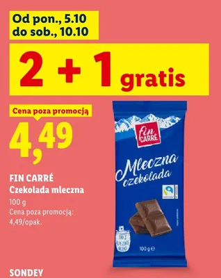 Czekolada mleczna Fin Carré promocja w Lidl