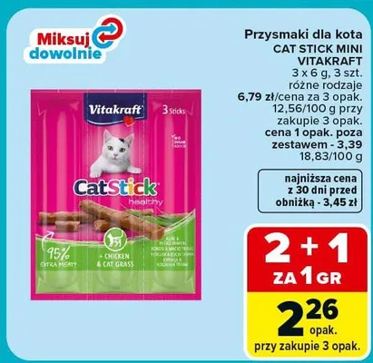 Przysmaki dla kota różne rodzaje promocja w Carrefour