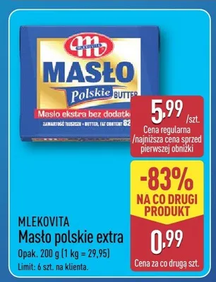 Masło polskie extra Mlekovita promocja w Aldi