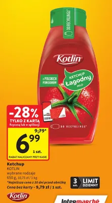 Ketchup łagodny Kotlin promocja w Intermarche