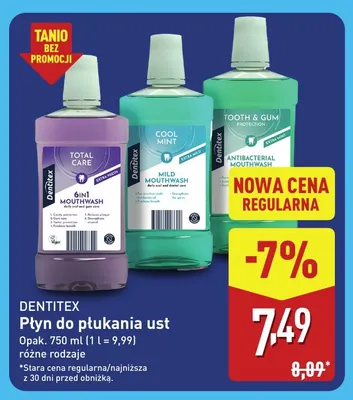 Płyn do płukania ust Tooth & Gum Protection Dentitex promocja w Aldi