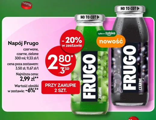 Napój Frugo czarne promocja w Żabka
