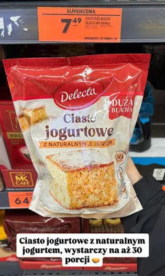 Ciasto jogurtowe z naturalnym jogurtem Delecta Duża Blacha promocja w Biedronka