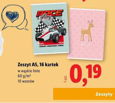 Zeszyt A5 w wąskie linie promocja w Lidl