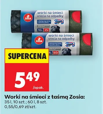 Worki na śmieci z taśmą Zosia promocja w Biedronka