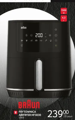 Frytownica BRAUN Airfryer HF3030 1500W 4,3l promocja w Selgros