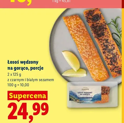 Łosoś wędzony na gorąco porcje promocja w Lidl