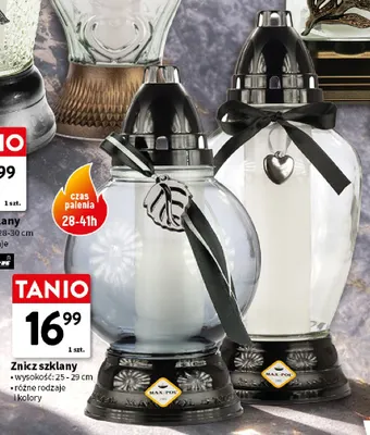 Znicz szklany 25-29 cm Max-Pol promocja w Intermarche