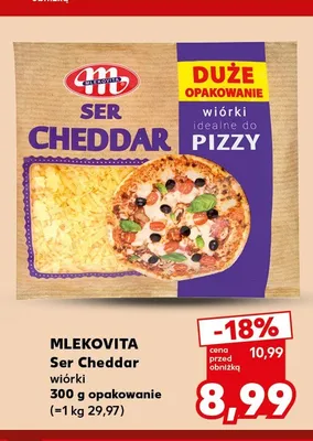 Ser Cheddar wiórki Mlekovita promocja w Kaufland