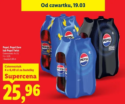 Napój gazowany Pepsi Twist 4x2 l promocja w Lidl