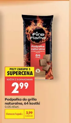 Podpałka do grilla naturalna Fire & Flame 64 kostki promocja w Biedronka