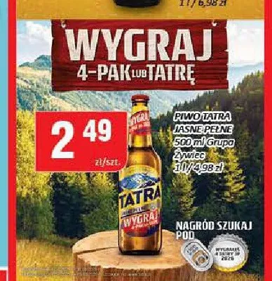 Piwo Tatra Jasne Pełne promocja w Chorten