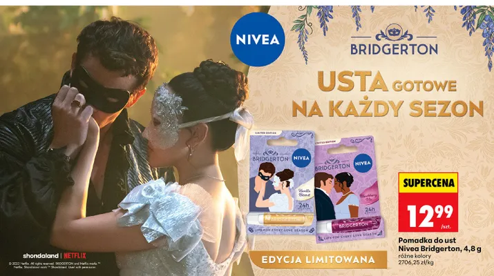 Pomadka do ust Bridgerton różne kolory promocja w Biedronka