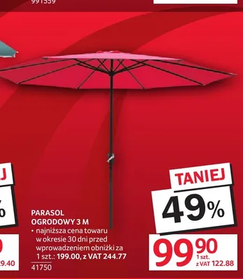 Parasol ogrodowy 3 m promocja w Selgros